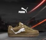 Puma Olive Brown Sneakers with White Formstrip Gum Sole Premium Street Style – Puma