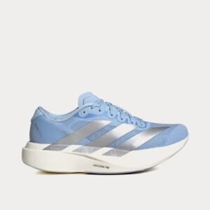 Adidas Adizero Sky Blue Running Shoes with Silver Stripes Lightweight Racing Performance
