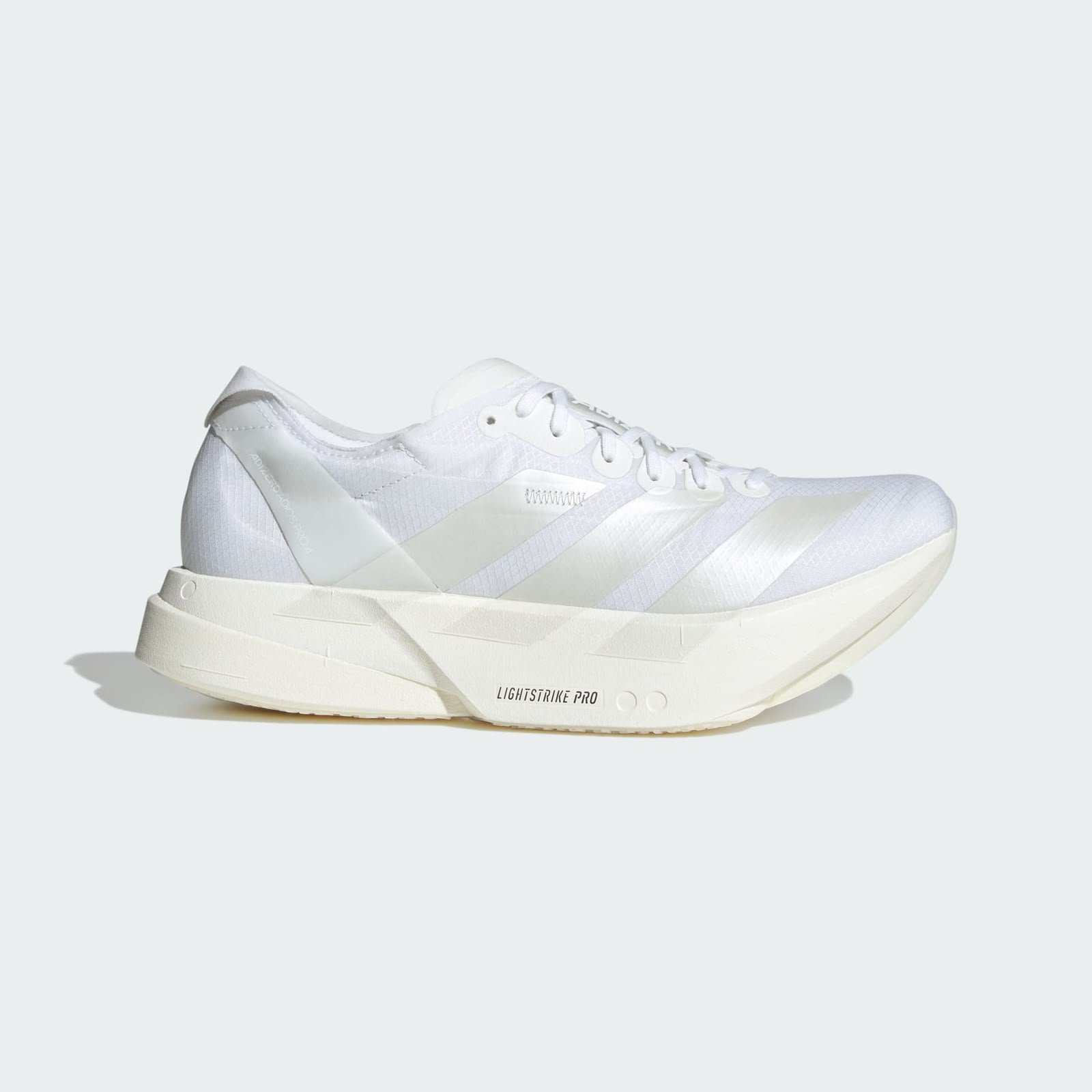 Adidas Adizero Triple White Running Shoes Clean Performance Design with Lightweight Cushioning