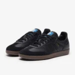 Adidas Samba OG Core Black with Blue Accent & Gum Sole Sneakers